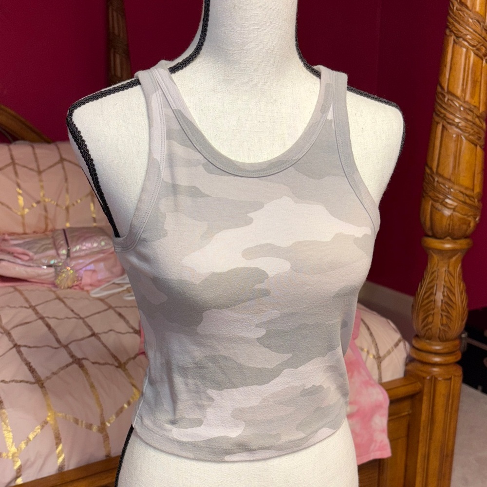 Aerie Gray Camouflage Tank Top